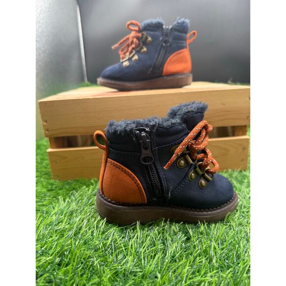 Cat&Jack Kids-Blue/Orange Boots- Size 5 - Picture 4 of 10